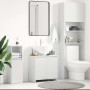 Armario de baño madera contrachapada blanco brillo 60x33x61 cm