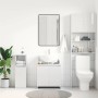 Armario de baño madera contrachapada blanco brillo 60x33x61 cm
