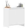Armario de baño madera contrachapada blanco brillo 60x33x61 cm