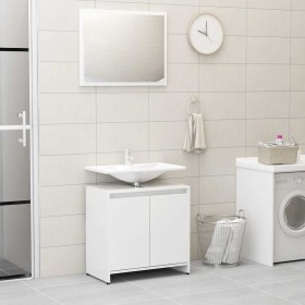 Conjunto de muebles de baño madera contrachapada blanco brillo Conjunto de muebles de baño madera contrachapada blanco brillo