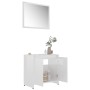 Conjunto de muebles de baño madera contrachapada blanco brillo