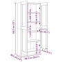 Armario de libros contrachapada color roble 82,5x30,5x185,5 cm