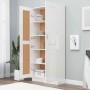 Armario de libros contrachapada blanco brillo 82,5x30,5x185,5cm