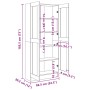 Armario de libros contrachapada blanco brillo 82,5x30,5x185,5cm