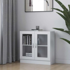 Vitrina de madera contrachapada blanco 82,5x30,5x80 cm