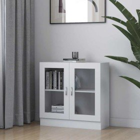 Vitrina de madera contrachapada blanco 82,5x30,5x80 cm