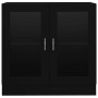Vitrina de madera contrachapada negro 82,5x30,5x80 cm