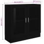 Vitrina de madera contrachapada negro 82,5x30,5x80 cm