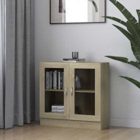 Armario libros madera contrachapada color roble 82,5x30,5x80 cm