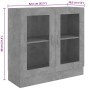 Vitrina de madera contrachapada gris hormigón 82,5x30,5x80 cm