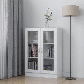 Vitrina de madera contrachapada blanco 82,5x30,5x115 cm