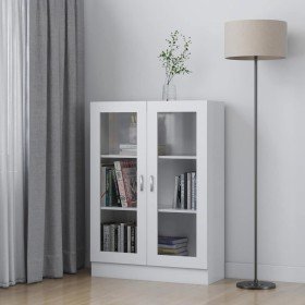 Vitrina de madera contrachapada blanco 82,5x30,5x115 cm