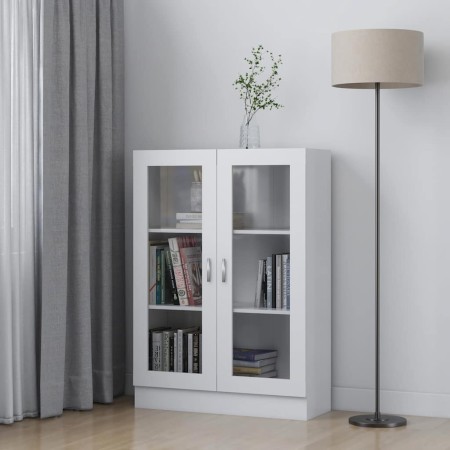 Vitrina de madera contrachapada blanco 82,5x30,5x115 cm
