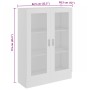Vitrina de madera contrachapada blanco 82,5x30,5x115 cm