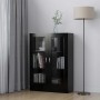 Vitrina de madera contrachapada negro 82,5x30,5x115 cm en Librerías y estanterías | Comprar online en Foro24