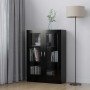 Vitrina de madera contrachapada negro 82,5x30,5x115 cm