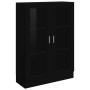 Vitrina de madera contrachapada negro 82,5x30,5x115 cm