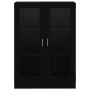 Vitrina de madera contrachapada negro 82,5x30,5x115 cm