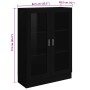 Vitrina de madera contrachapada negro 82,5x30,5x115 cm