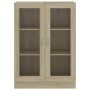 Vitrina de madera contrachapada color roble 82,5x30,5x115 cm