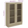Vitrina de madera contrachapada color roble 82,5x30,5x115 cm
