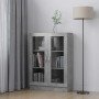 Vitrina de madera contrachapada gris hormigón 82,5x30,5x115 cm
