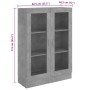 Vitrina de madera contrachapada gris hormigón 82,5x30,5x115 cm