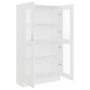 Vitrina de madera contrachapada blanco 82,5x30,5x150 cm