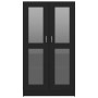 Vitrina de madera contrachapada negro 82,5x30,5x150 cm