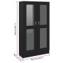 Vitrina de madera contrachapada negro 82,5x30,5x150 cm