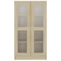 Vitrina de madera contrachapada color roble 82,5x30,5x150 cm
