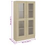 Vitrina de madera contrachapada color roble 82,5x30,5x150 cm