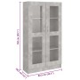 Vitrina de madera contrachapada gris hormigón 82,5x30,5x150cm