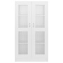 Vitrina de madera ingeniería blanco brillo 82,5x30,5x150 cm