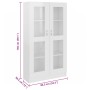 Vitrina de madera ingeniería blanco brillo 82,5x30,5x150 cm