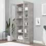 Vitrina de madera de ingeniería gris hormigón 82,5x30,5x185,5cm