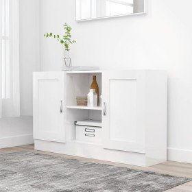 Aparador de madera contrachapada blanco 120x30,5x70 cm Aparador de madera contrachapada blanco 120x30,5x70 cm