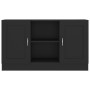 Aparador de madera contrachapada negro 120x30,5x70 cm
