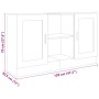Aparador madera contrachapada color roble Sonoma 120x30,5x70 cm