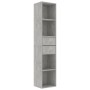 Estantería madera contrachapada gris hormigón 36x30x171 cm
