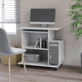 Mesa de ordenador madera contrachapada blanco 80x50x75 cm Mesa de ordenador madera contrachapada blanco 80x50x75 cm
