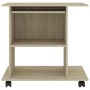 Mesa de ordenador madera contrachapada color roble 80x50x75 cm en Escritorios | Comprar online en Foro24