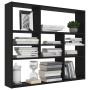 Estantería de pared madera contrachapada negro 90x16x78 cm