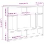 Estantería de pared madera contrachapada blanco 75x16x55 cm