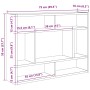 Estantería de pared madera contrachapada negro 75x16x55 cm