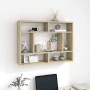 Estantería de pared madera contrachapada color roble 75x16x55cm
