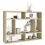 Estantería de pared madera contrachapada color roble 75x16x55cm