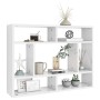 Estantería de pared contrachapada blanco brillante 75x16x55 cm