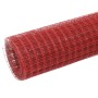 Alambrada de gallinero acero revestimiento PVC rojo 25x0,5 m