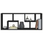 Estante de pared madera contrachapada negro 36x16x90 cm